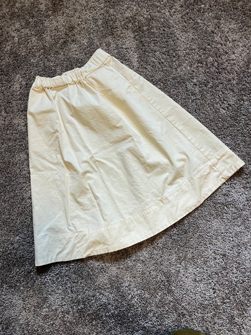 Everlane Cream A-Line Midi Skirt